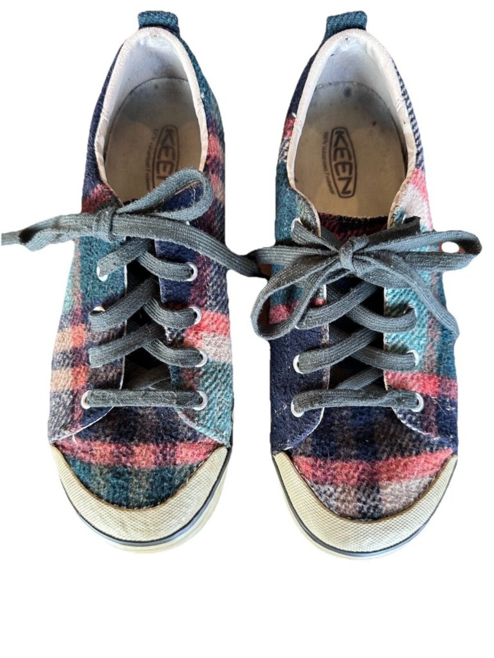 Keen Elsa Fleece Sneakers Women’s Wool Plaid Flannel Shoes Size US 9.5